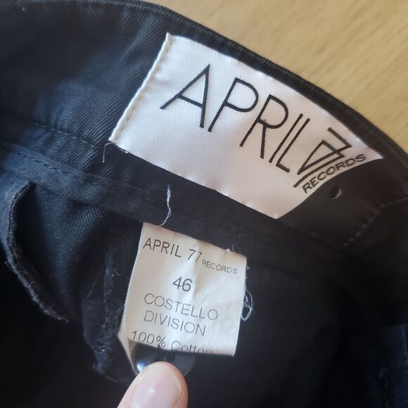 Men's April77 Records Costello Division Guitar Pick Black Slim Trousers 46 - Picture 4 of 5
